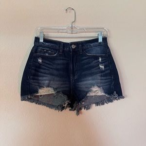 dark wash jean shorts